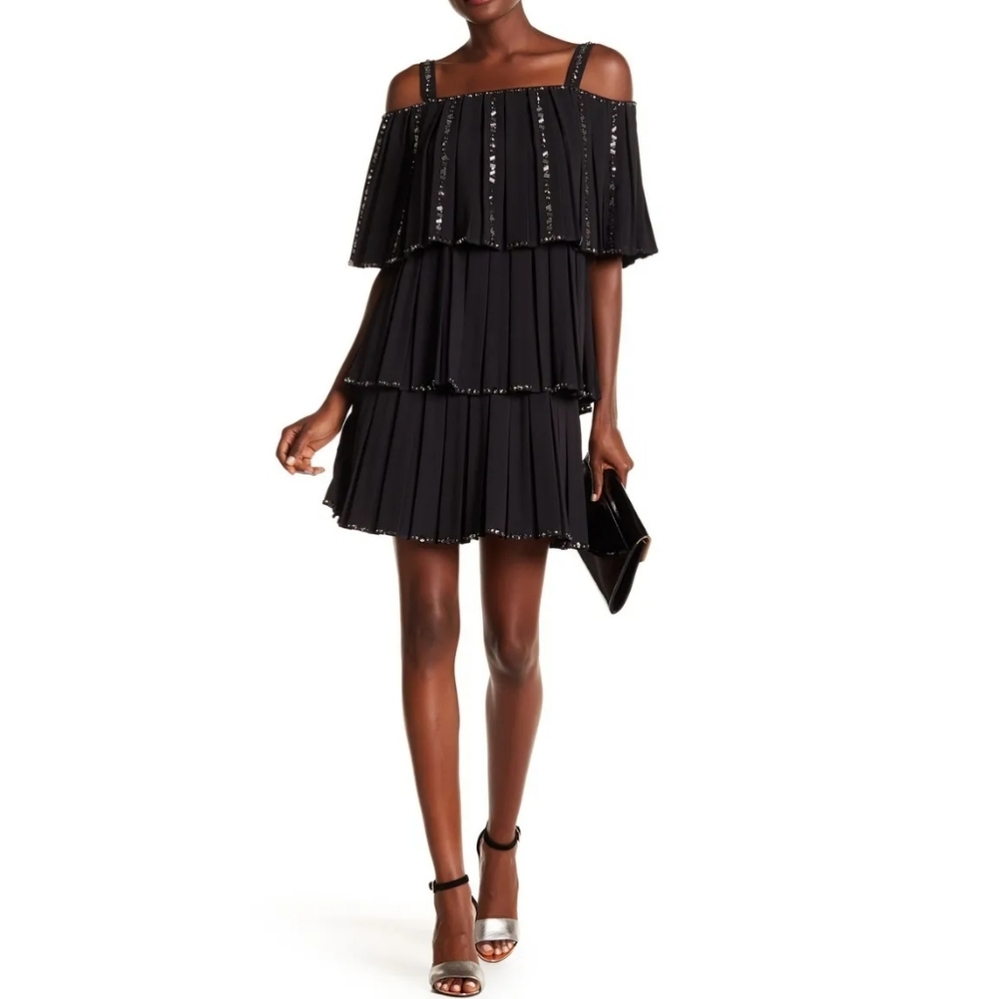 Ted Baker layered played beaded party dress - Picture 1 of 16
